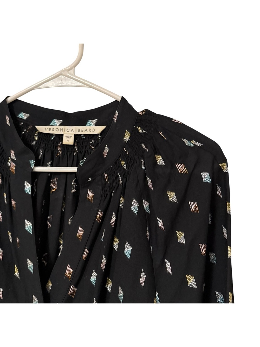 Veronica Beard Alia Ruched Mini Dress Size 0 Metallic Jacquard Ruffle Cocktail - Picture 8 of 16